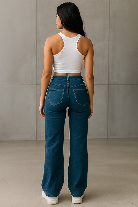 Blue High-Waisted Jeans for Women