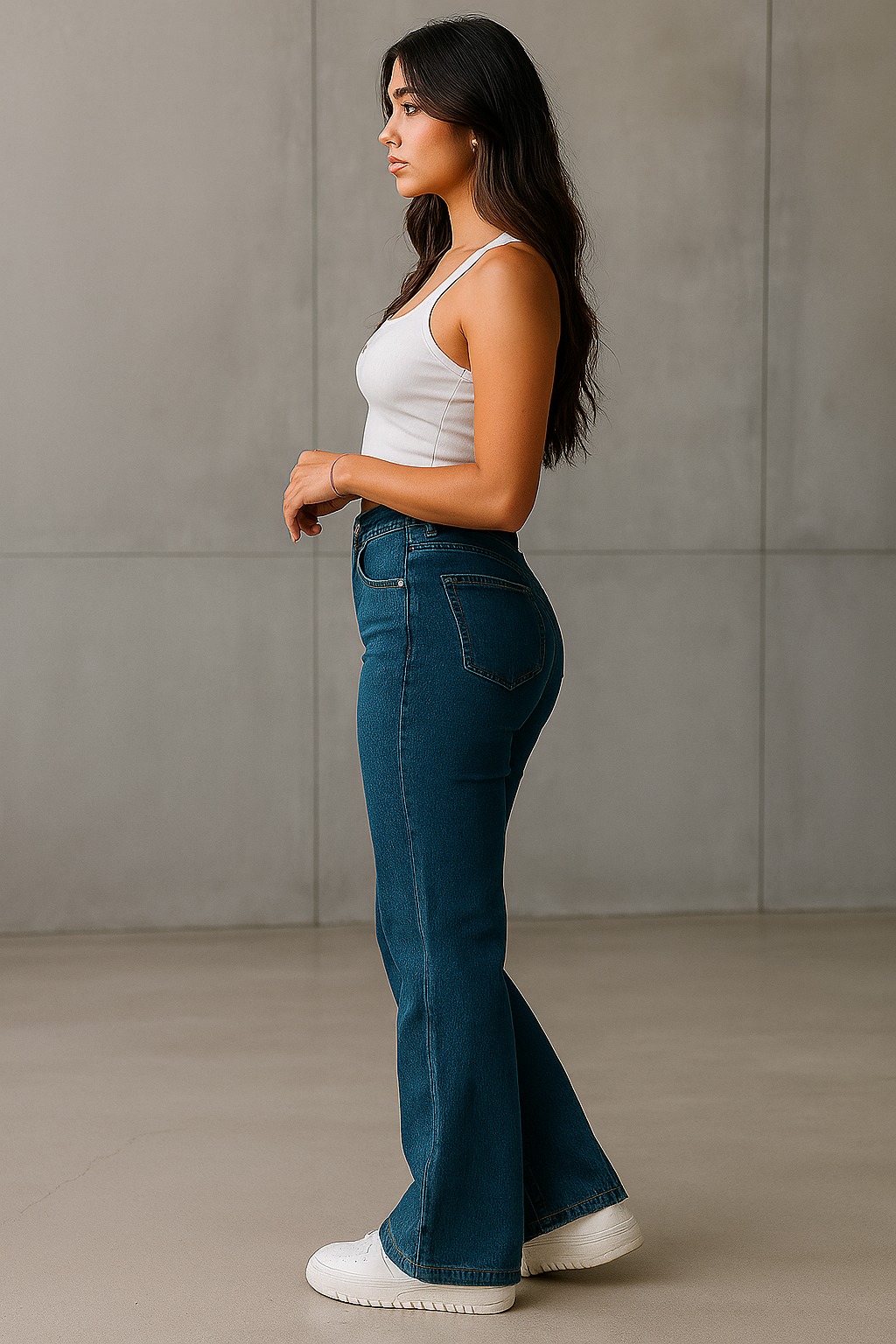 Blue High-Waisted Jeans for Women