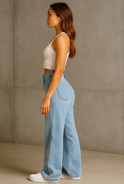 Dark Blue High-Waisted Jeans for Women